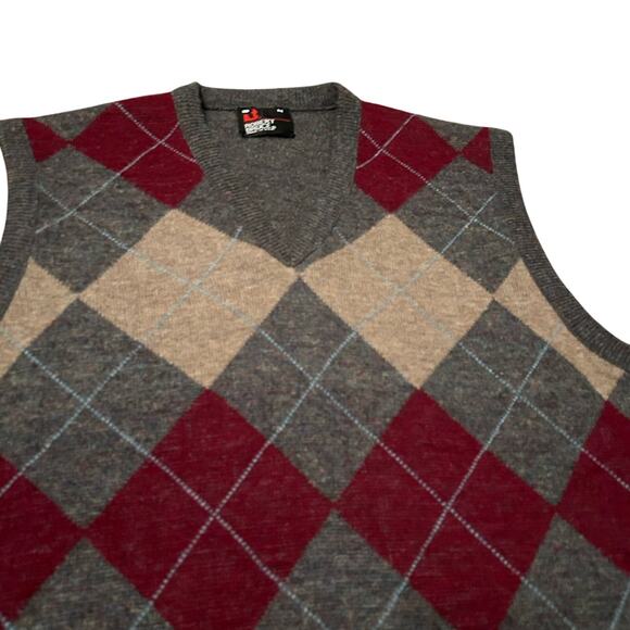 Vintage 1960s argyle Sleeveless Sweater Vest / Mens Medium - Picture 2 of 4